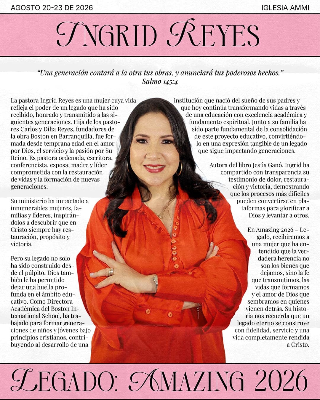 Ingrid Reyes — Legado: Amazing 2026