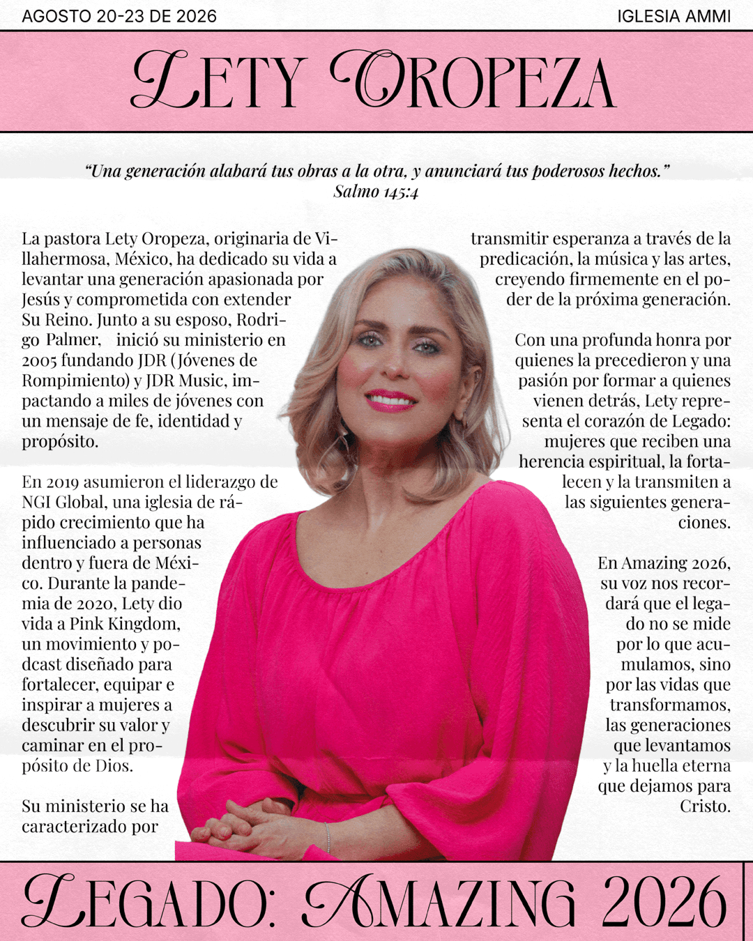 Lety Oropeza — Legado: Amazing 2026